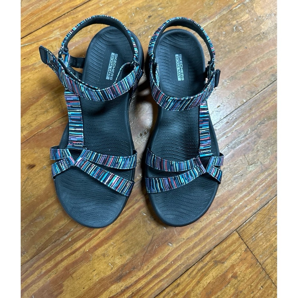Sketchers GoGa Mat Women's Sandals On The Go Strappy Adjustable Water Shoes Sz8